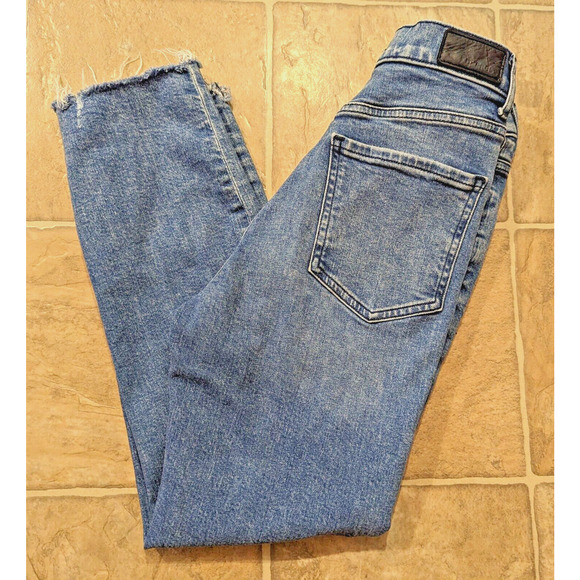 Express sz 00/S Slim Ankle denim Jeans high rise button fly stretchy 2017 - Picture 6 of 6